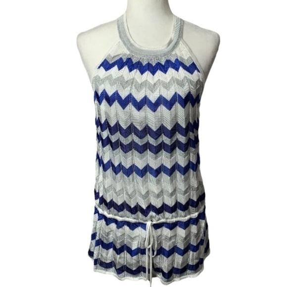 Nwt Whbm Cutaway Zigzag Sleeveless Sweater Chevron - Picture 2 of 7